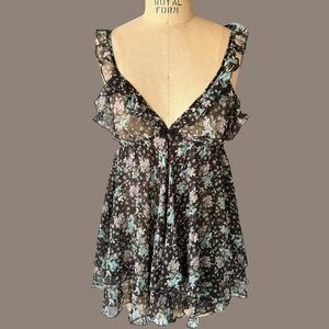 Y2K Victoria's Secret Floral Babydoll Slip - Large